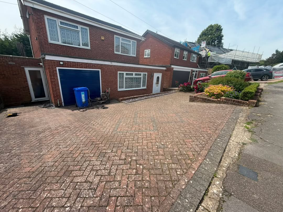 Driveway before jet washing