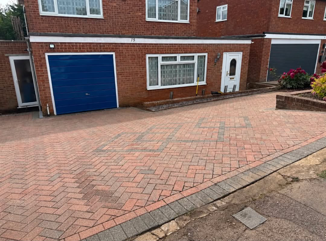 Driveway after jet washing